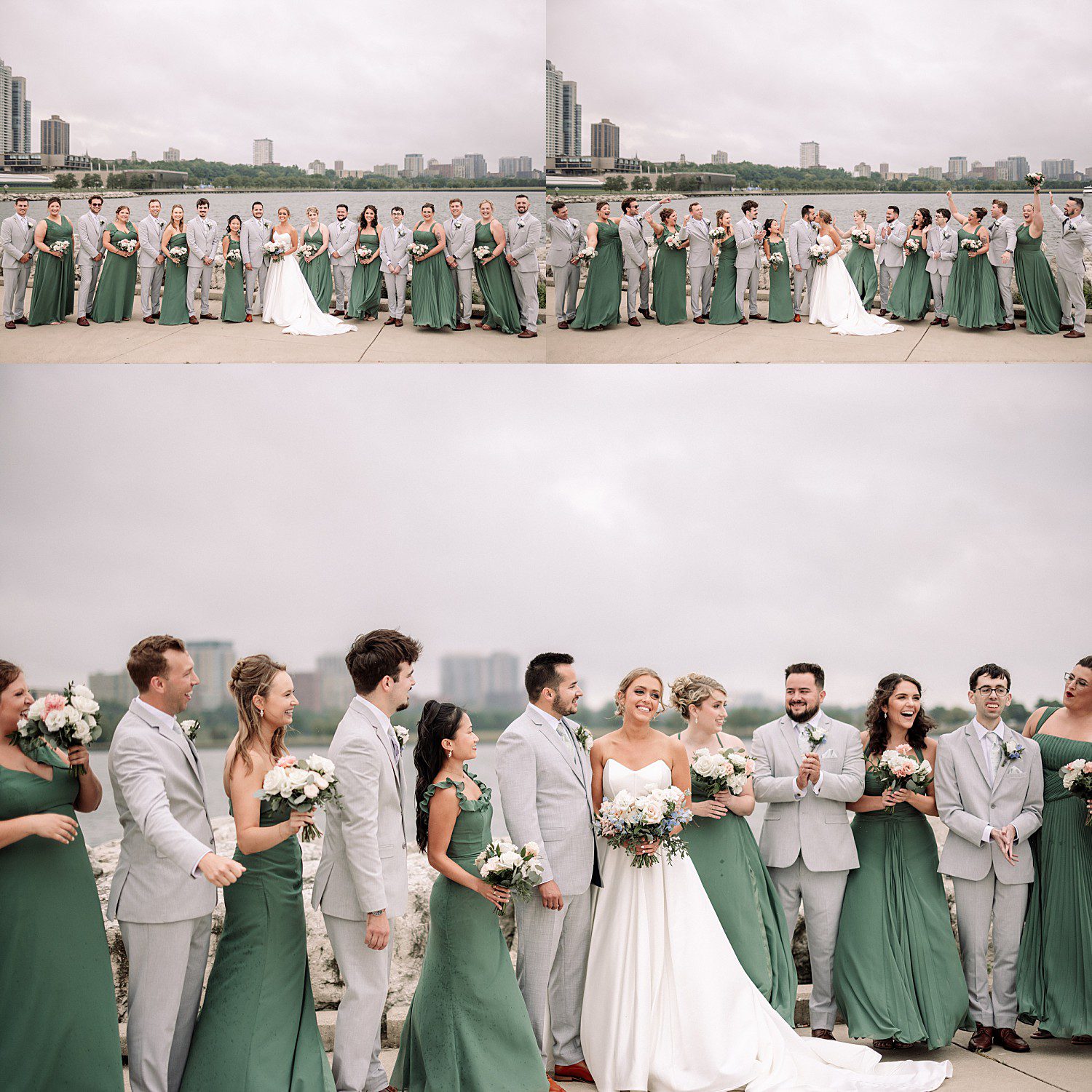 Tess and Grant's romantic portrait at their Milwaukee wedding at Discovery World