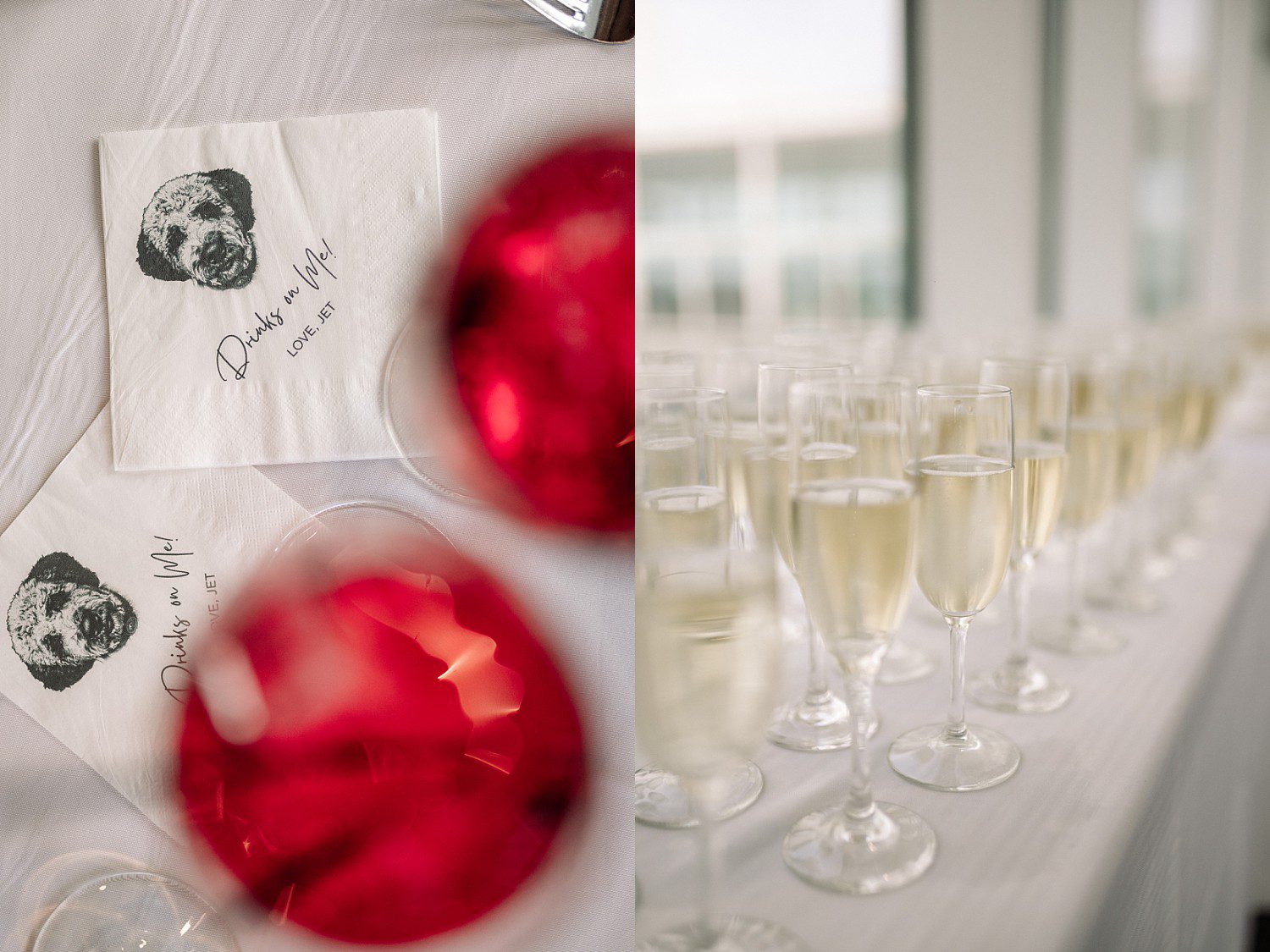 Tess and Grant's reception ballroom at their Discovery World wedding