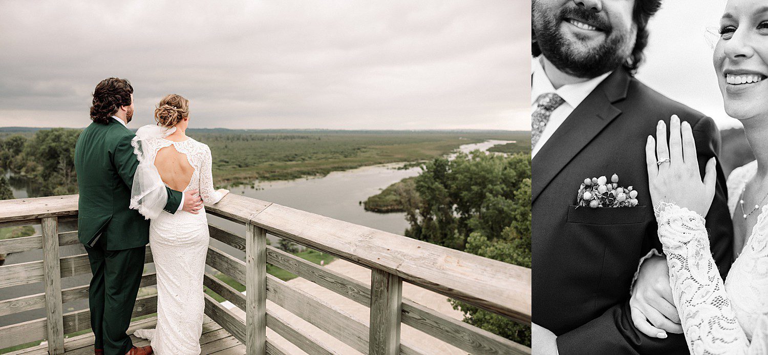 Kathryn and Logan's portrait at Sheboygan Marsh Tower near Elkhart Lake, Wisconsin